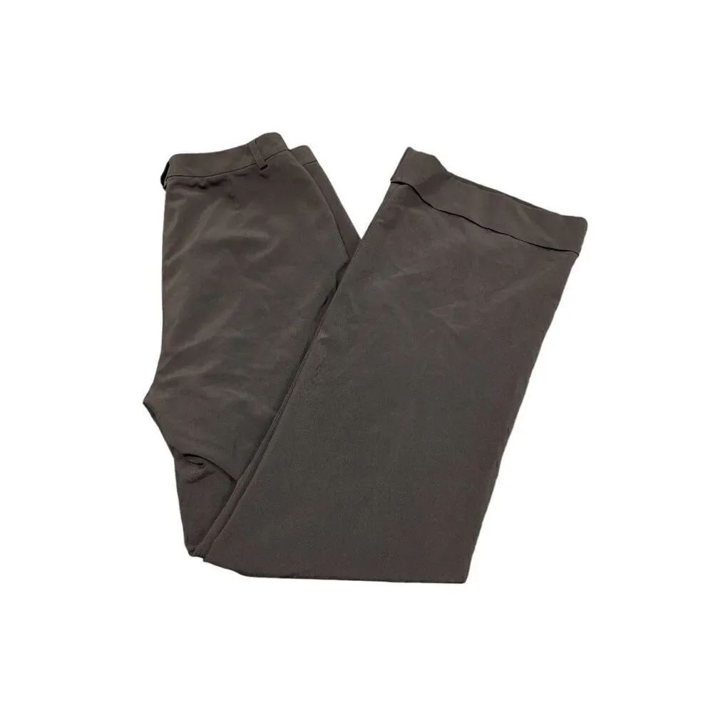 Ann Taylor Ankle Pants Brown Mid Rise Wide Leg Rayon Spandex Blend Women's 4